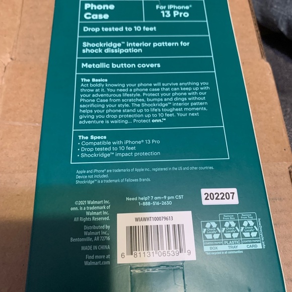 Protect Onn. iPhone 13 Pro Case…Color: Clear….New - Picture 4 of 5